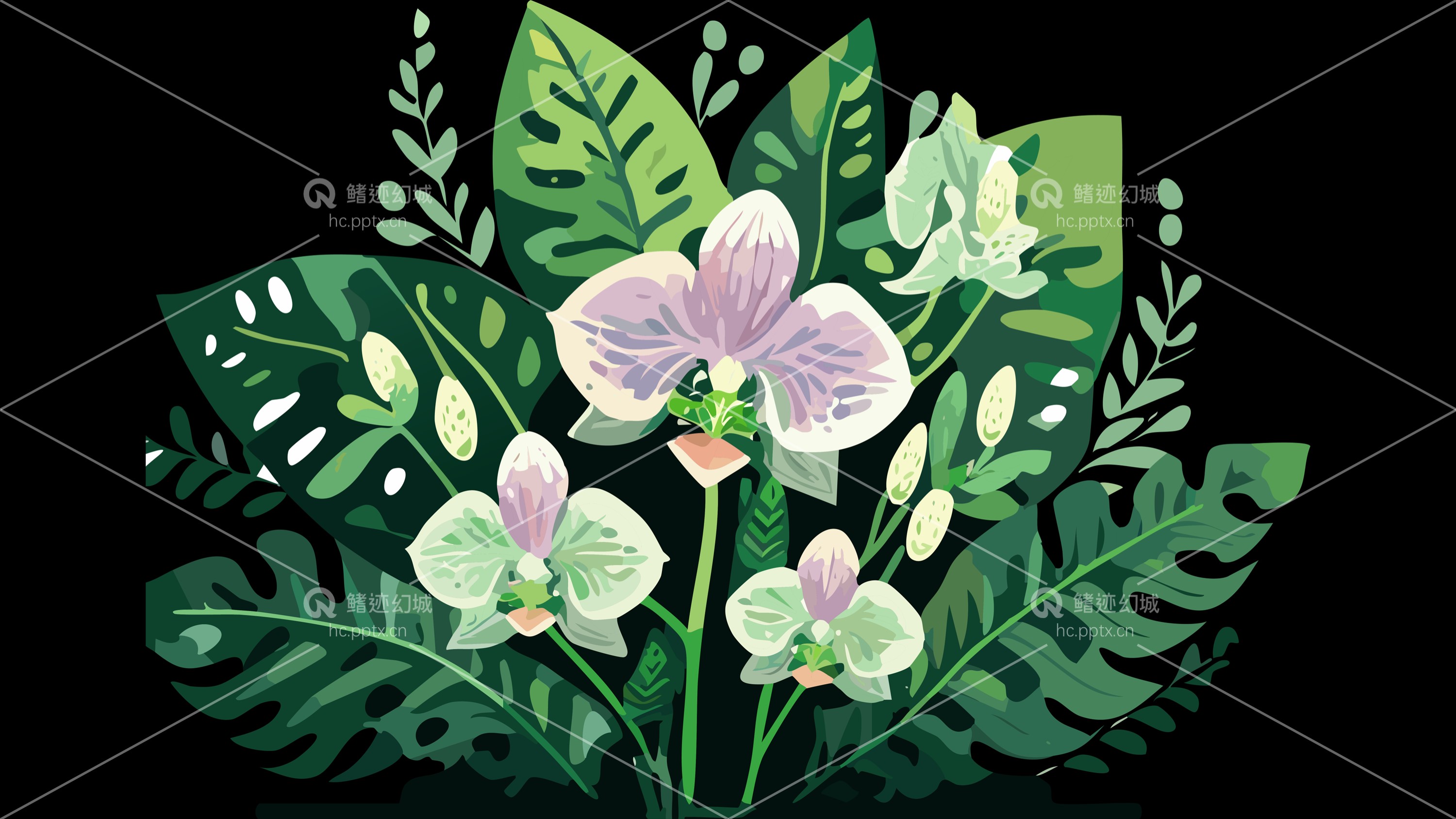 绿色植物矢量元素-免扣图册